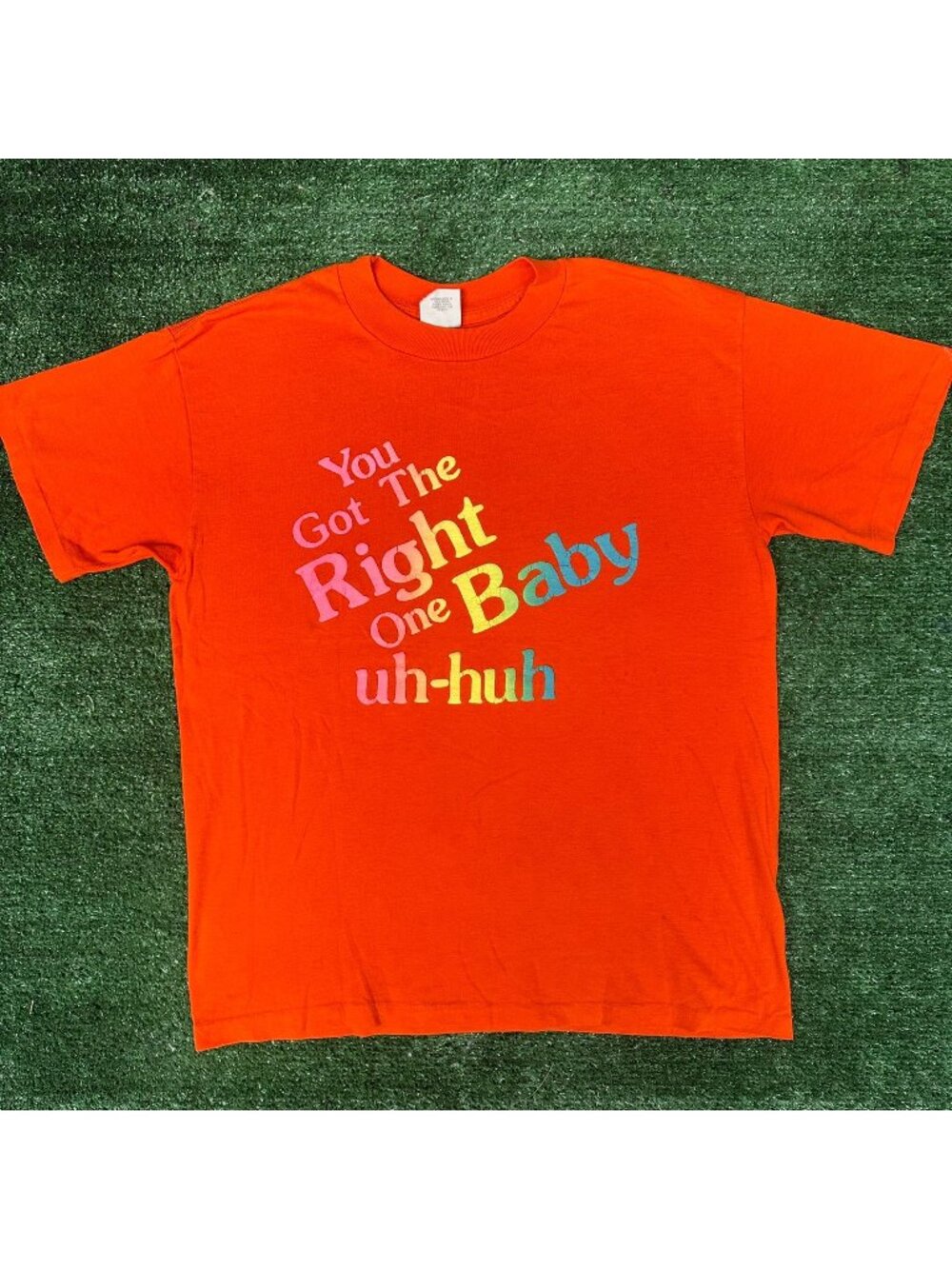 Vintage 90s Diet Pepsi Promo T-Shirt Orange L Single Stitch Paper Thin Colorful